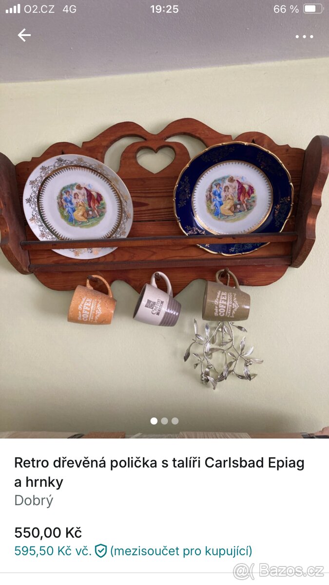 Retro dřevěná Polička bez dekorace