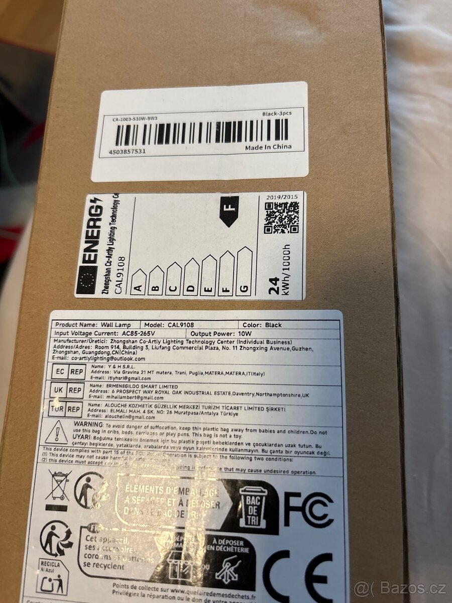 Nástěnná LED světla 3 ks.