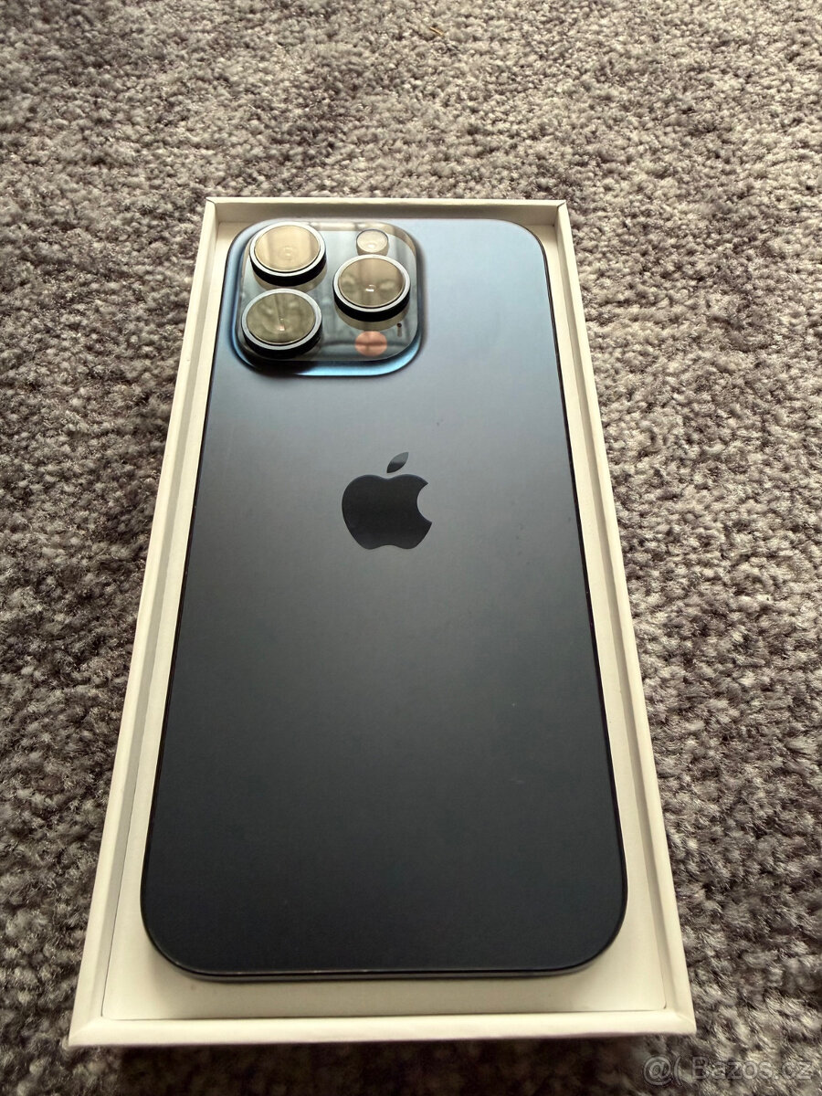 iPhone 15 PRO 128GB - Blue titanium TOP stav