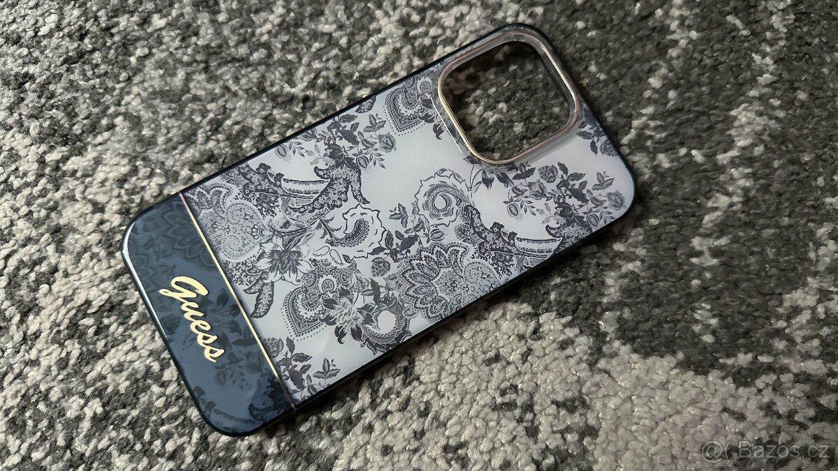 Kryt Guess na iPhone 14 PRO MAX - černobílý