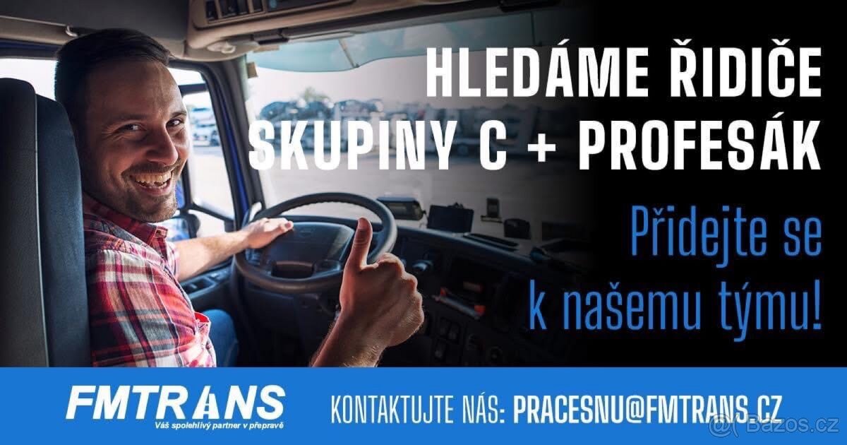 Hledáme řidiče skupiny C + profesák Praha-Plzeňský kraj
