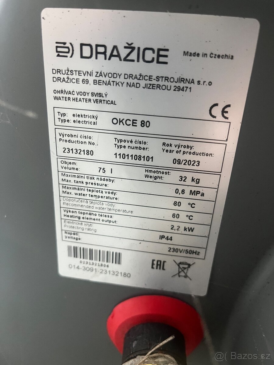 Bojler Dražice 75 litrů, výroba 9/2023
