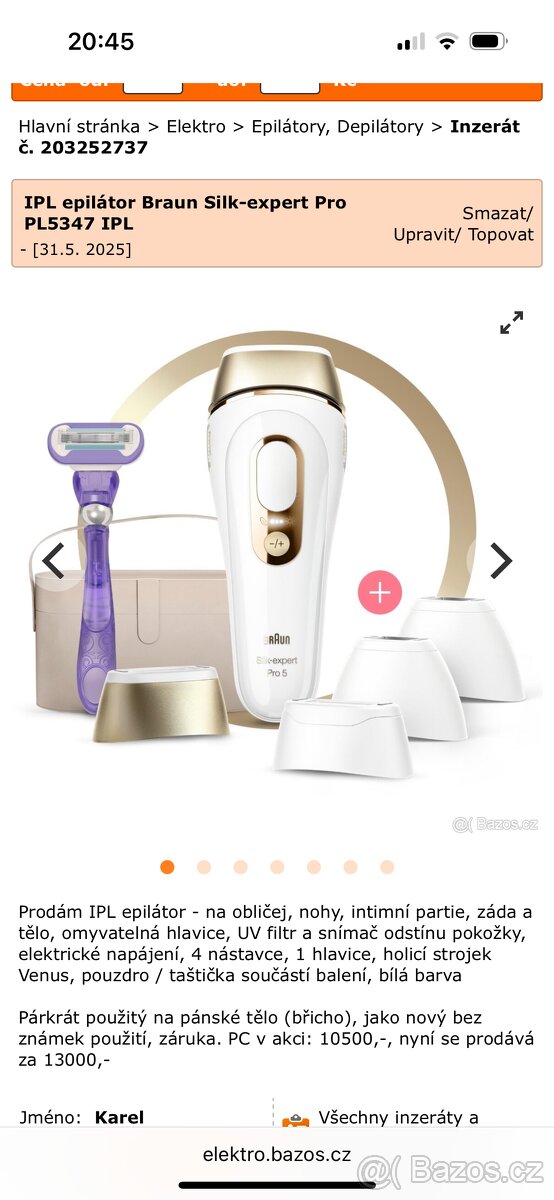 Epilator Braun IPL