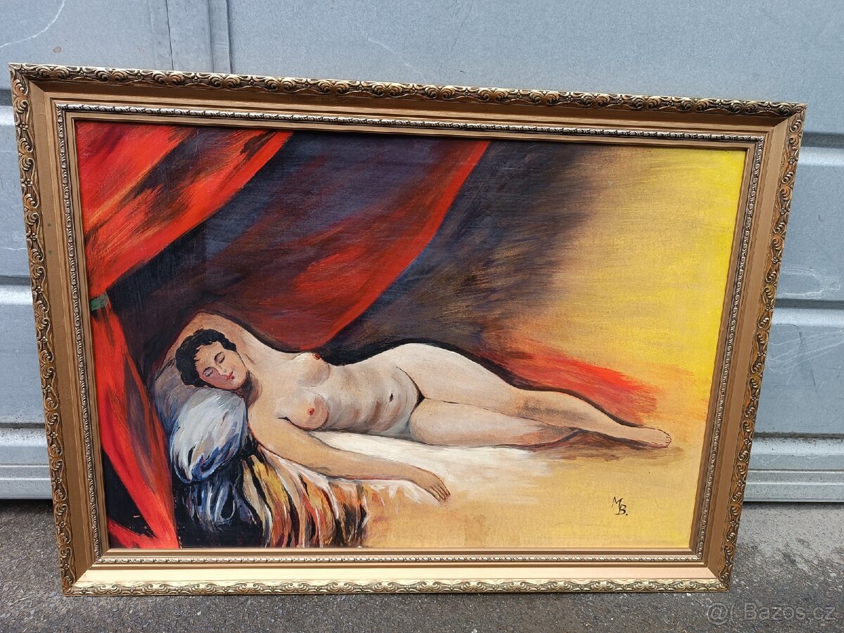 Akt obraz ležící žena