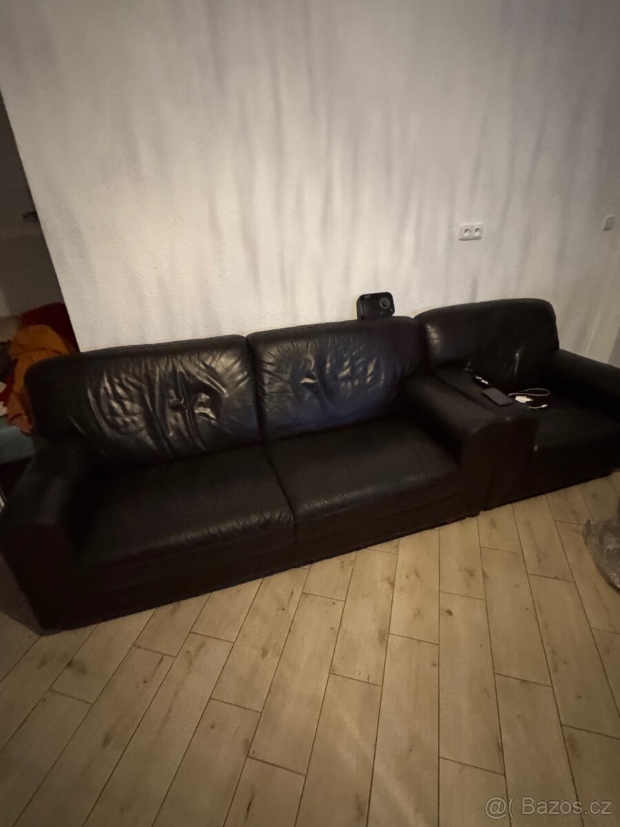 Kožená sedačka, 2 křesla