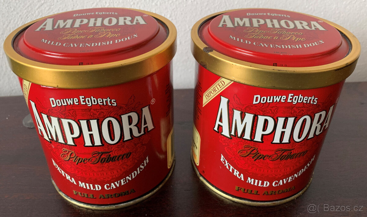 Starožitná plechovka na tabak do fajky značky Douwe Egberts