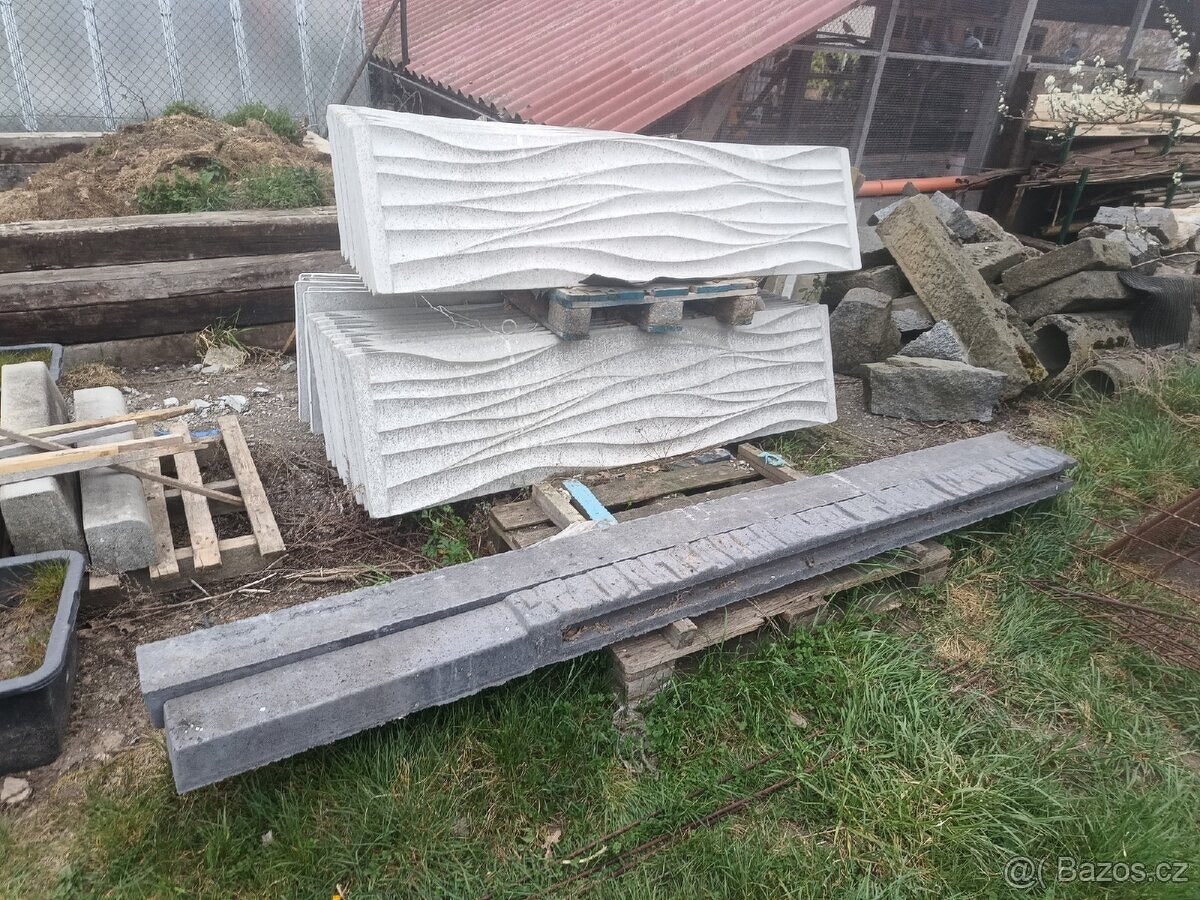 Betonový plot / deska vzor vlna - bezpórovité