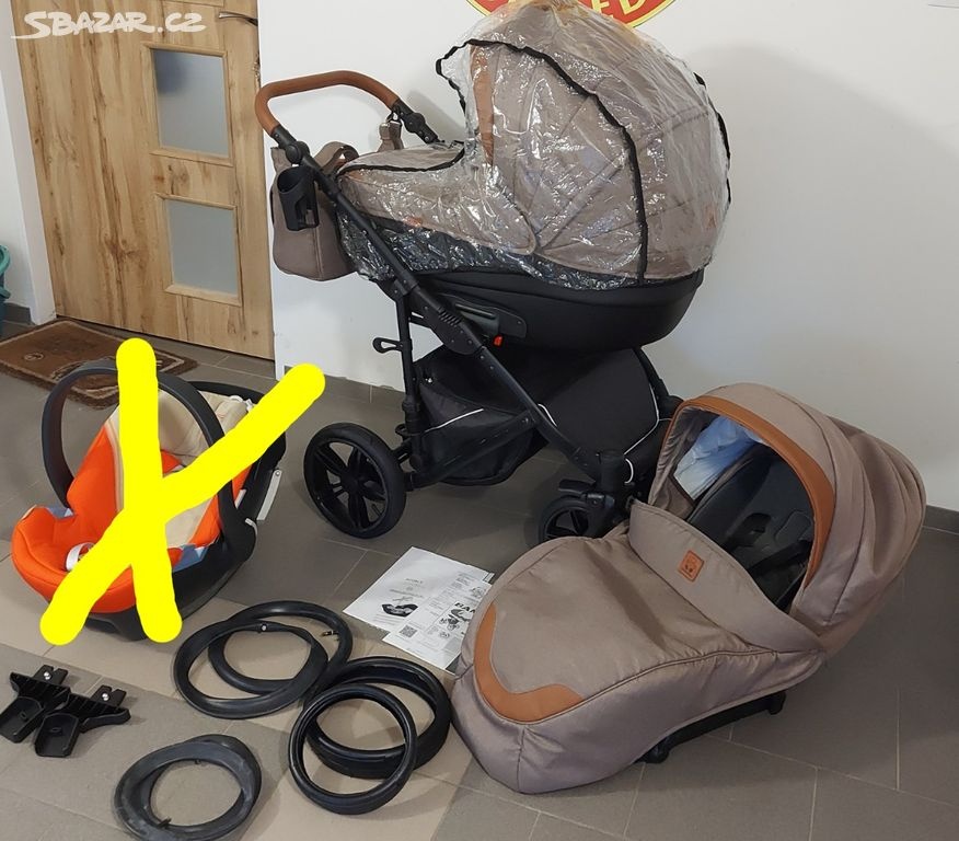 Dětský kočárek 2v1 Camarelo Baleo + autosadačka Cybex Aton 5