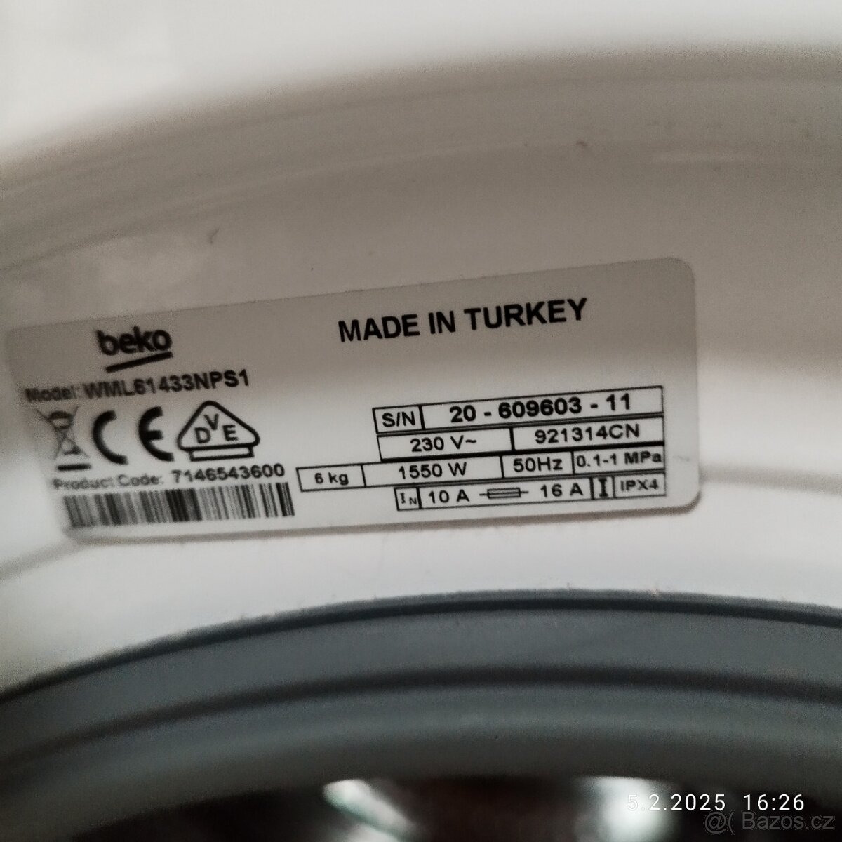 Beko ProSmartInverter WML61433NPS1