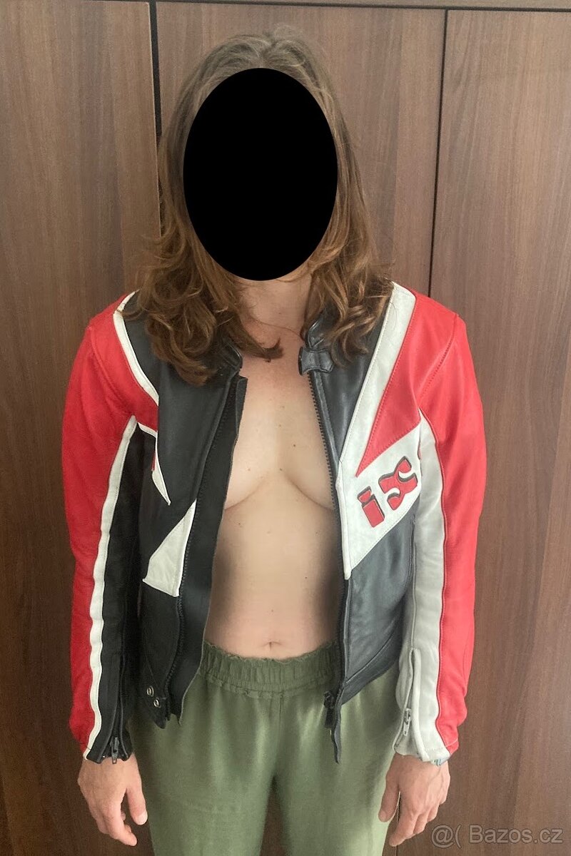 Značková dámská kožená bunda na motorku IXS, vel. 48