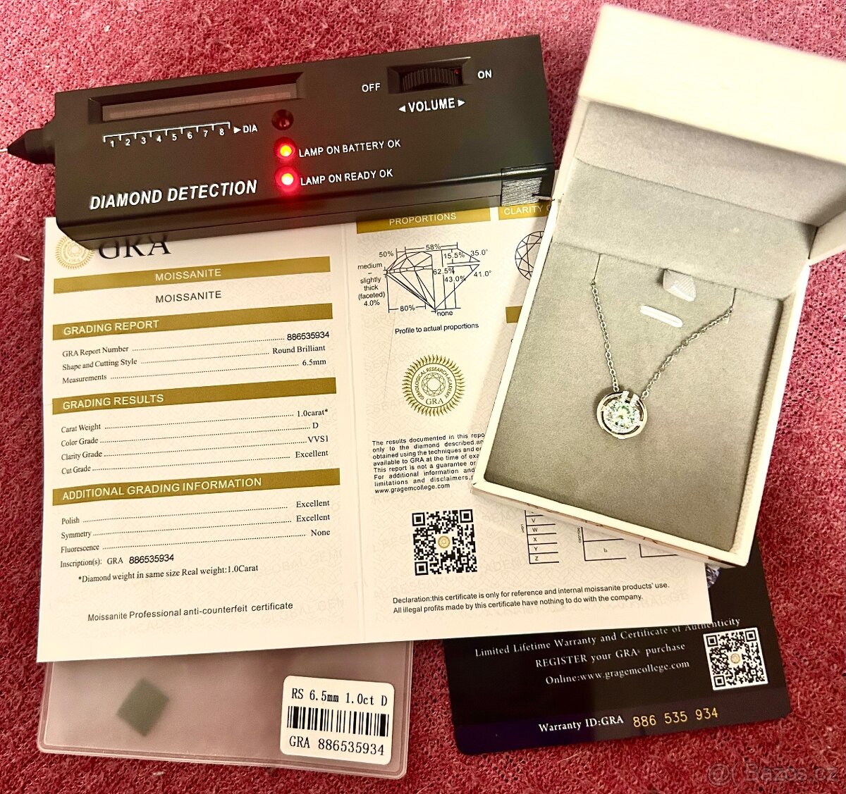✨Luxusní náhrdelník 1ct moissanit – cert. GRA✨