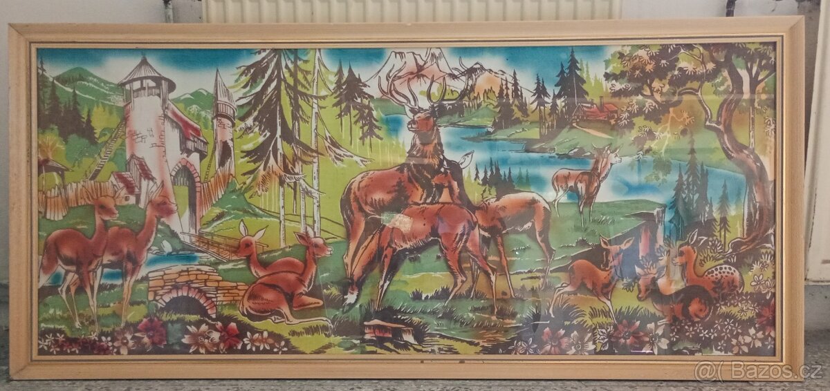 Obraz - Jelen s laněmi