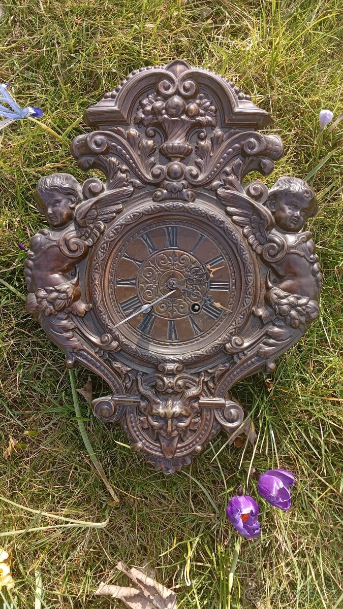 Starožitné holandské mosazné hodiny