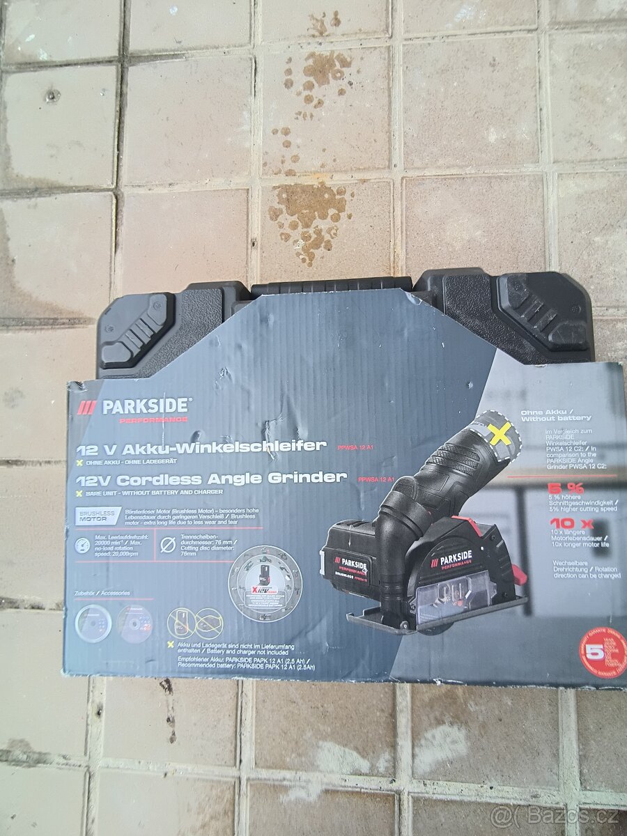 Parkside performance Aku úhlová bruska 12v
