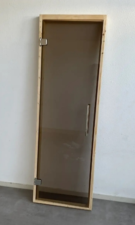 Dveře do sauny, páry bronzové sklo, celoskleněné