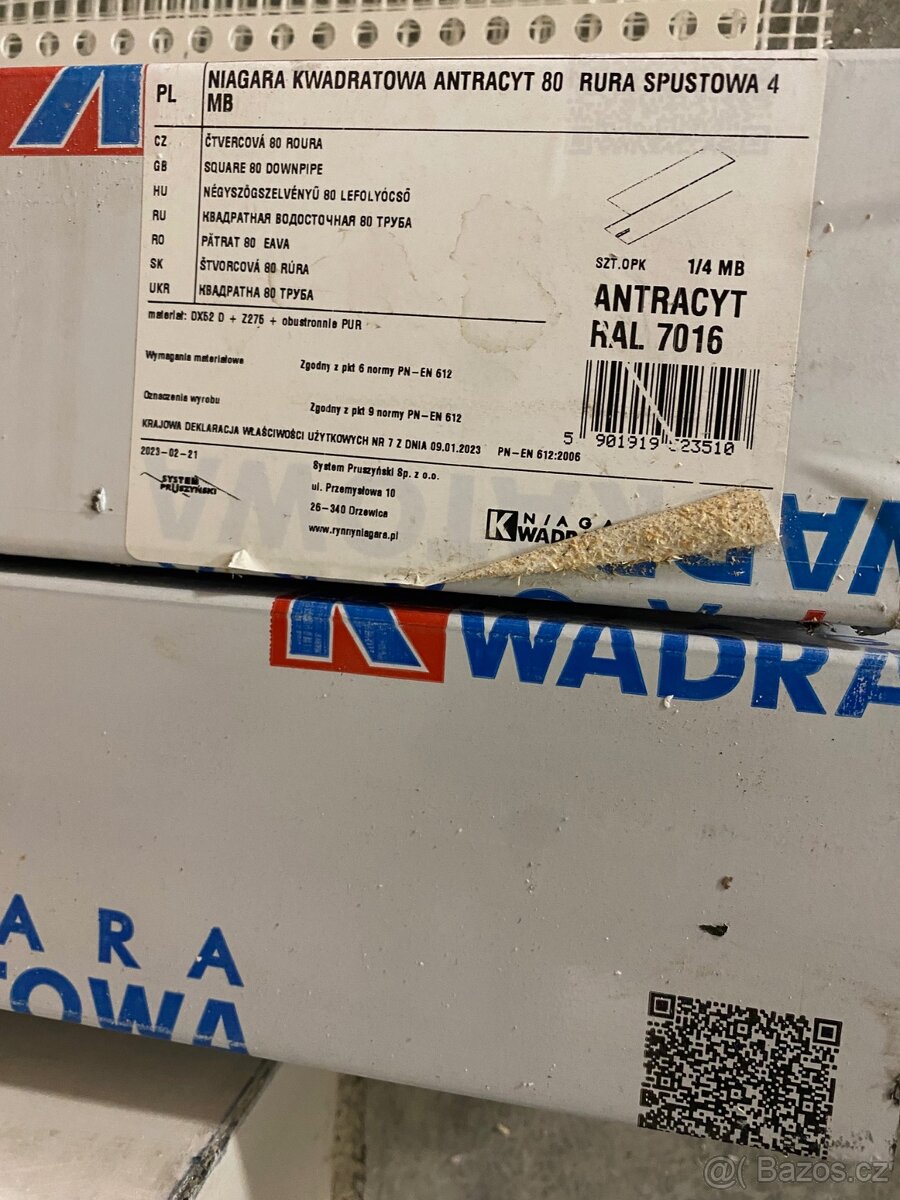 Svod 80x80mm HRANATÝ, žlab