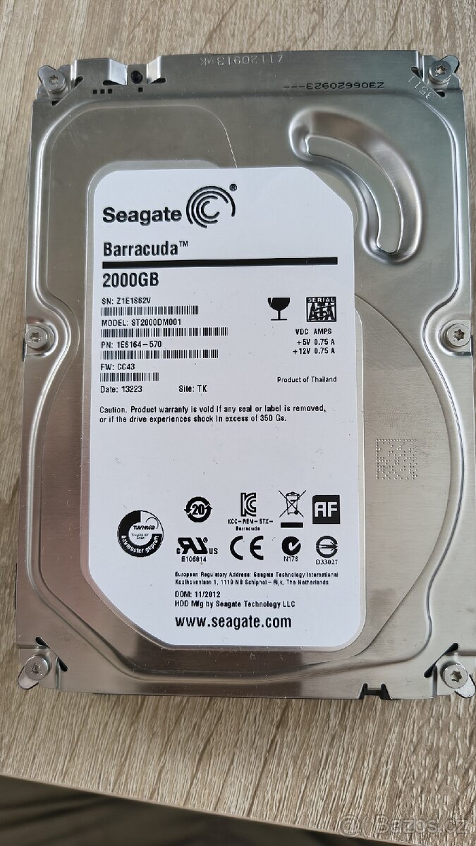 HDD 3,5", Seagate Barracuda 2 TB, Hard disk 2000 GB