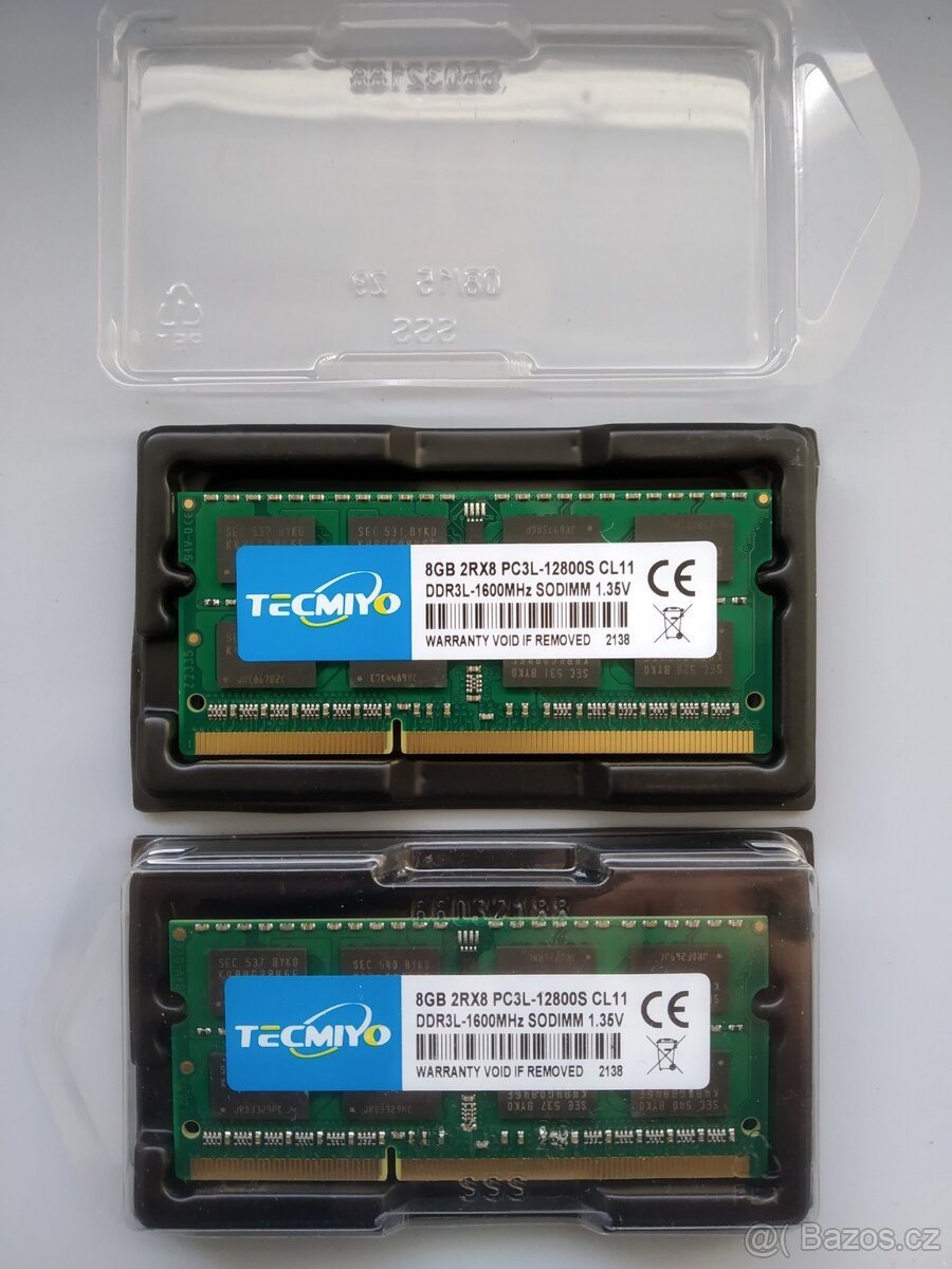 Prodám paměť 16GB DDR3L  do notebooku - rezervováno