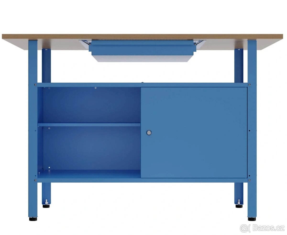 Modrý pracovní stůl