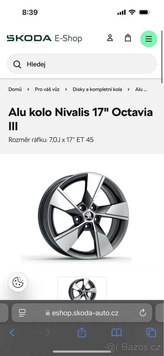 5x112 R17 origo Škoda Nivalis - vyměním