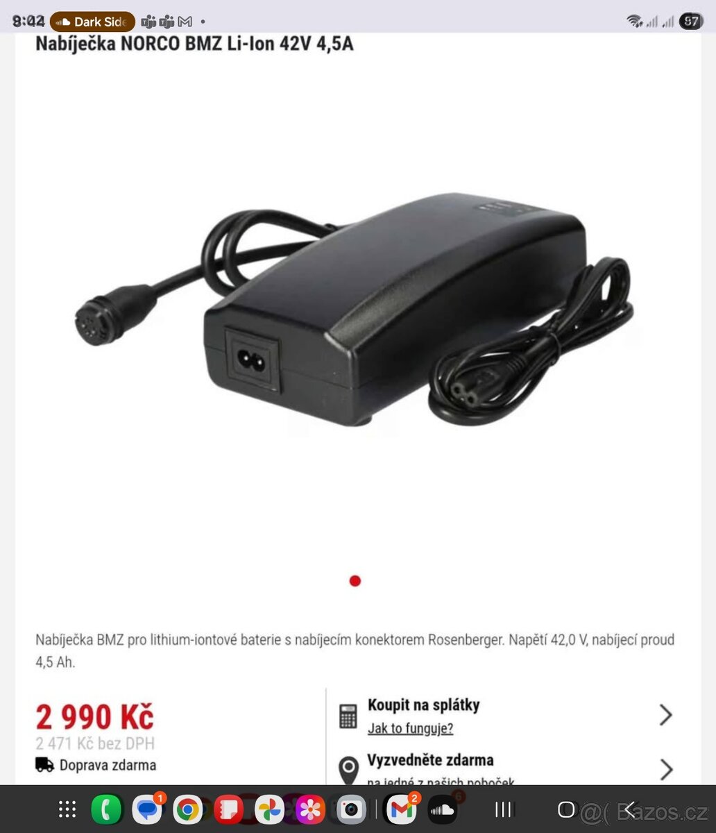 Elektrokolo nabíječka BMZ pro lithium-iontové baterie s nabí