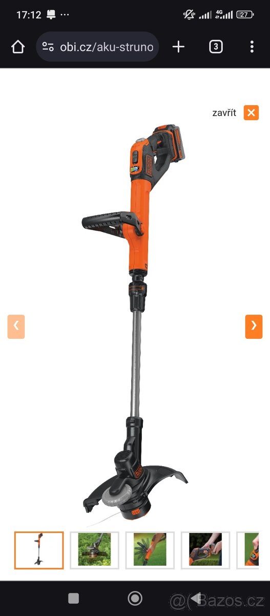 Prodám křovinořez Black Decker bez Aku baterie