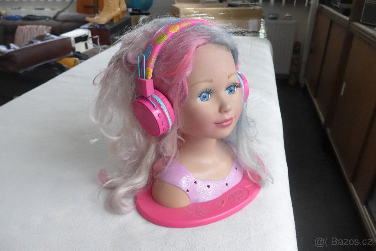 BARBIE Hlava + Stereo Sluchatka