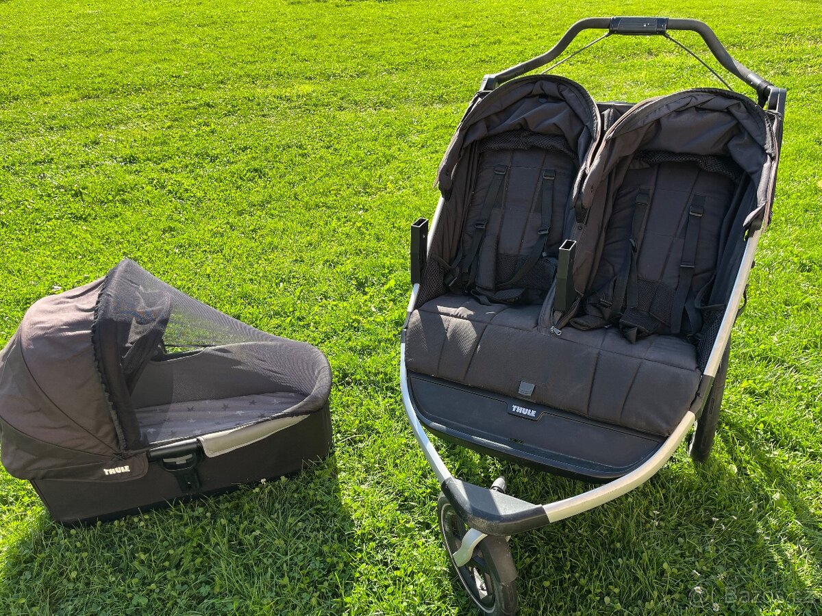Kočárek Thule Urban Glide 2 Double + korbička + pláštěnka