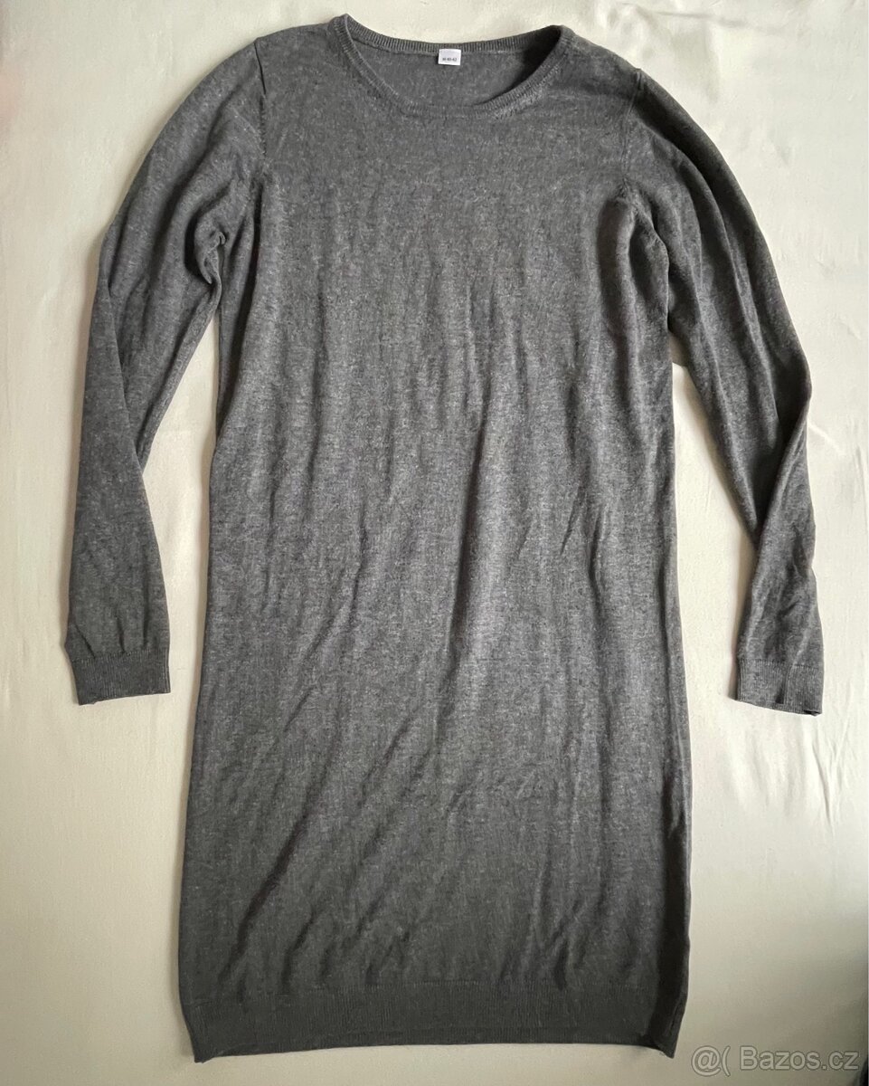 Šedé dámské strečové šaty - vel M/L