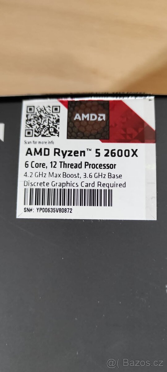 AMD ryzen 5 2600x s chladičem