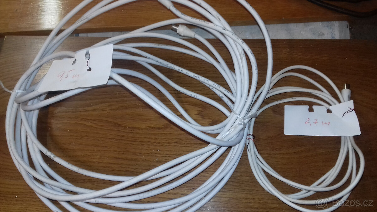 Anténní kabel, 3 ks (9,5 m,2,7m,9 m)