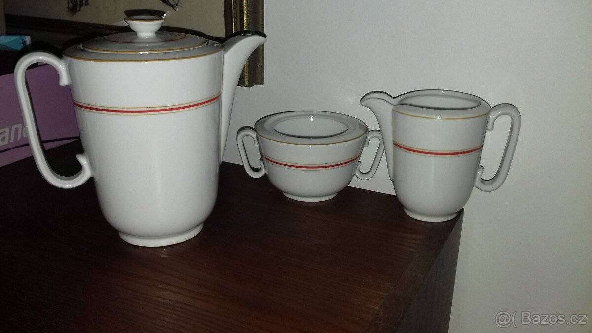 Konvice, mléčenka, cukřenka, šálek, Epiag, porcelán