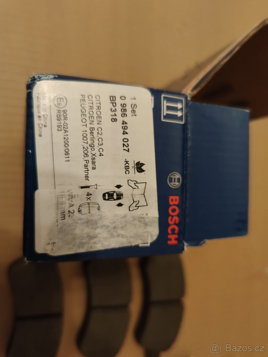 Brzdové destičky BP 318 Bosch 0986494027, Berlingo