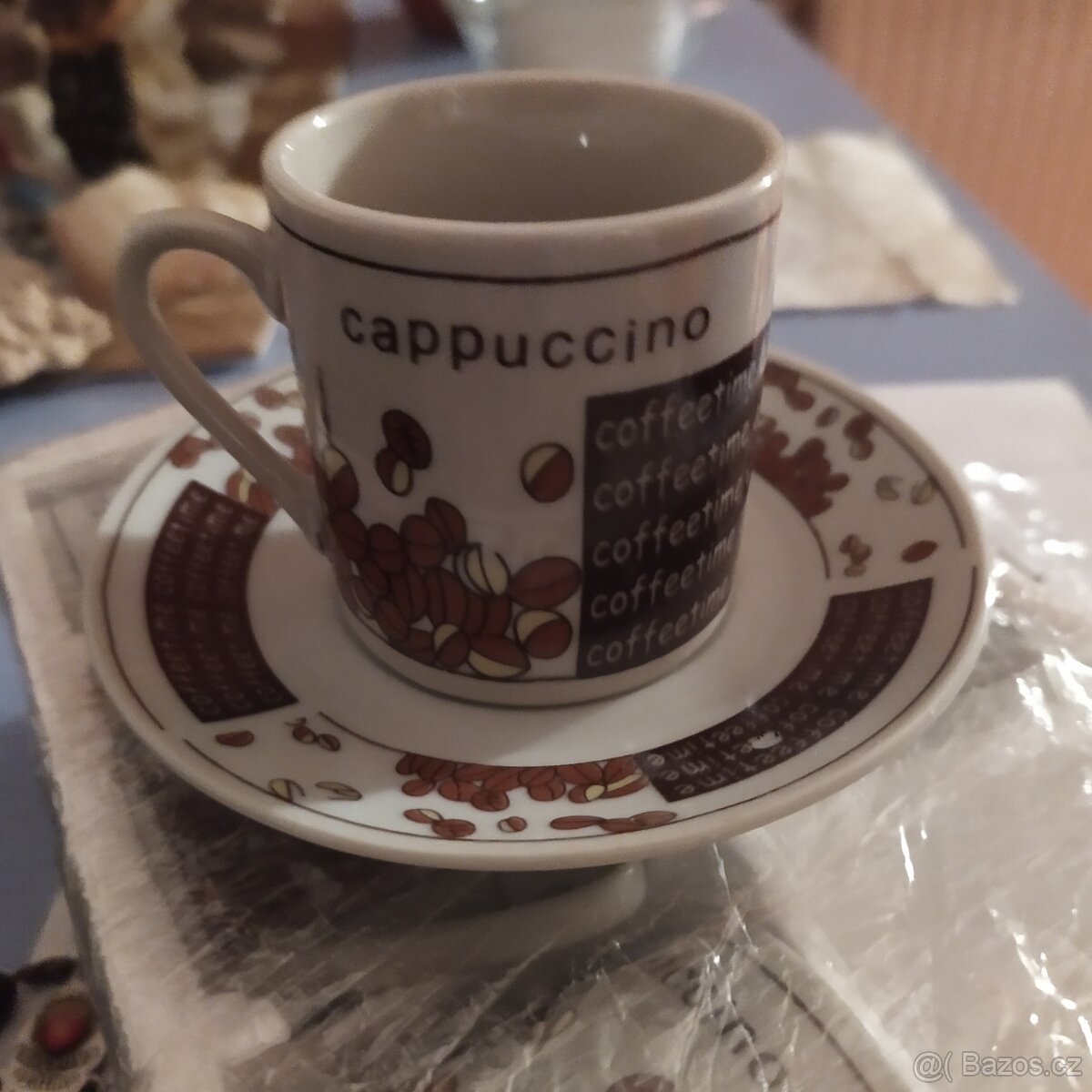 Sada cappuccino nová - šest šálků s talířkem originál obal