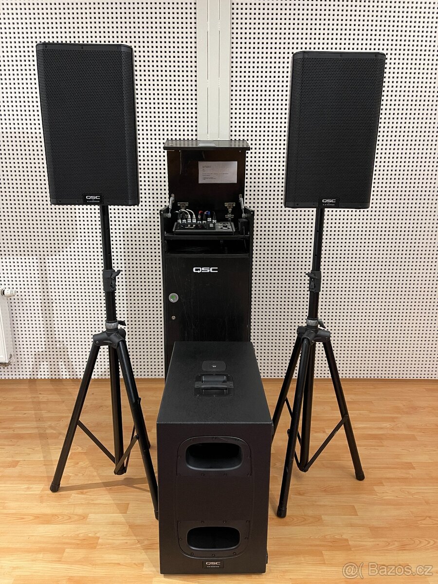 KOMPLETNÍ SESTAVA QSC mix, aktivní subwoofer, aktivní boxy