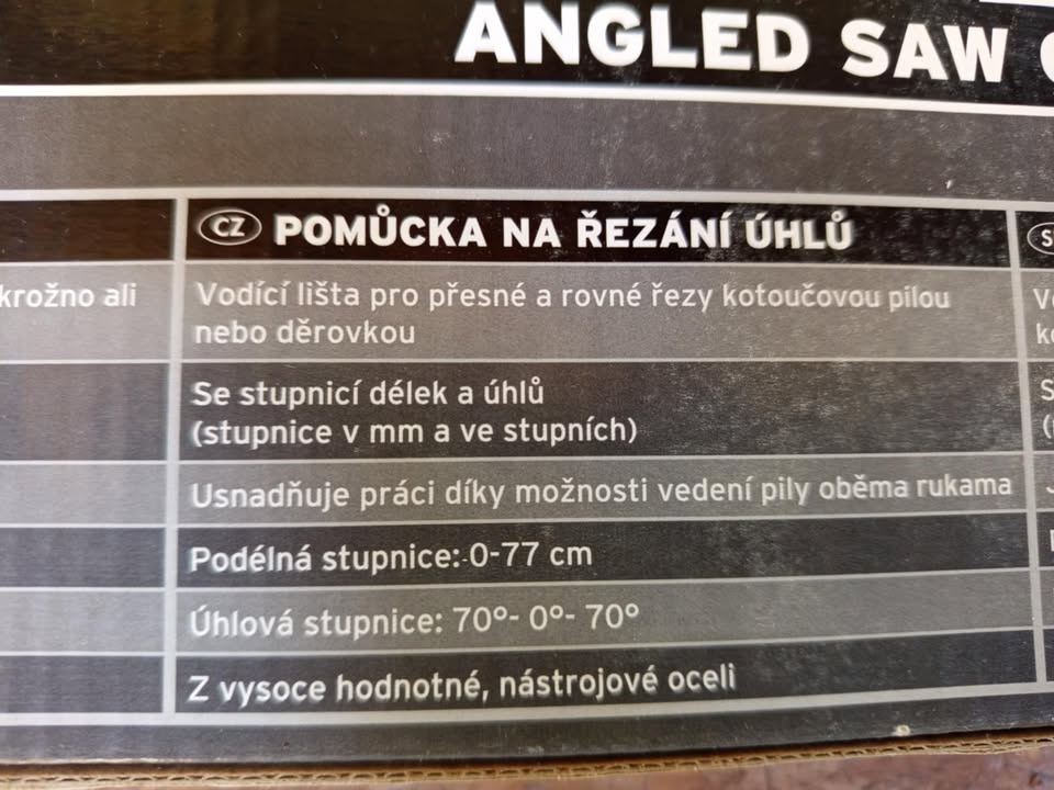 Vodicí lišta pro přesné řezání úhlů