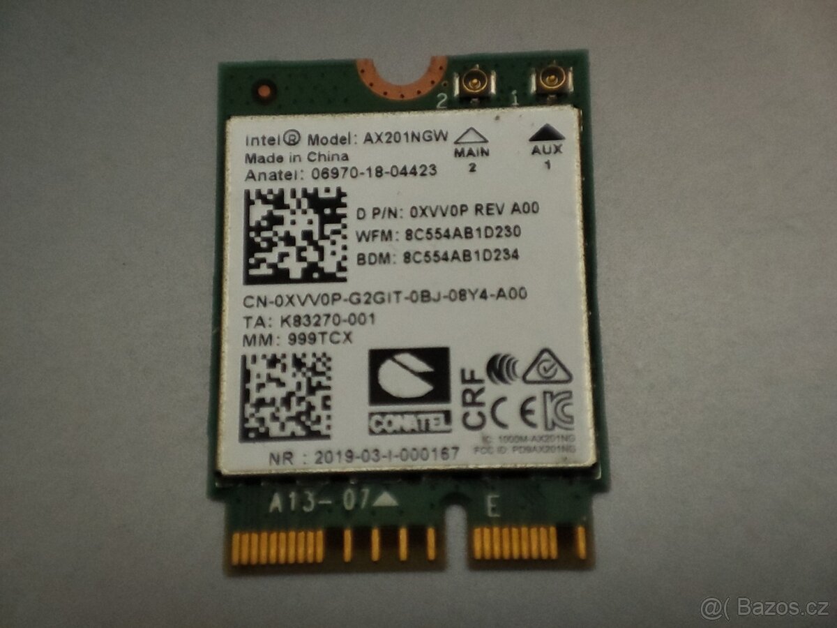 Wifi bluetooth karta Intel AX201 AX201NGW