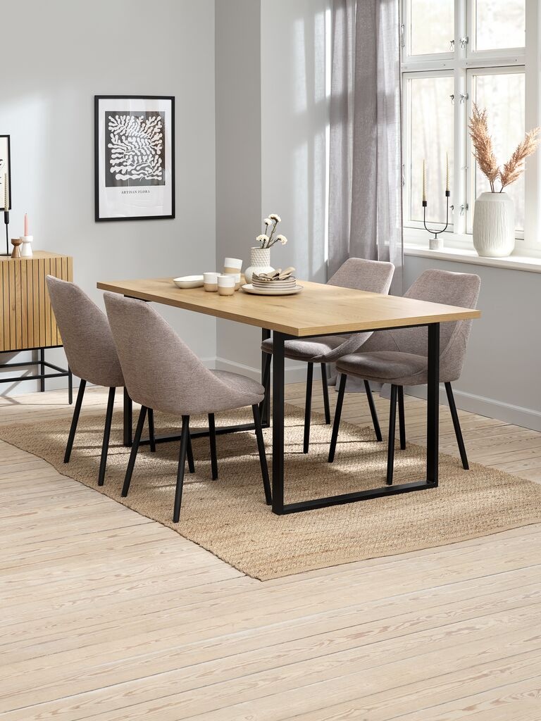 Jídelní stůl 90x160 barva dubu/černá