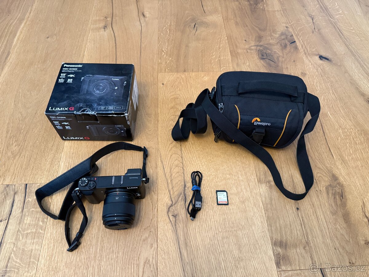 Panasonic Lumix GX80+ 25 mm 1.7 + camera bag