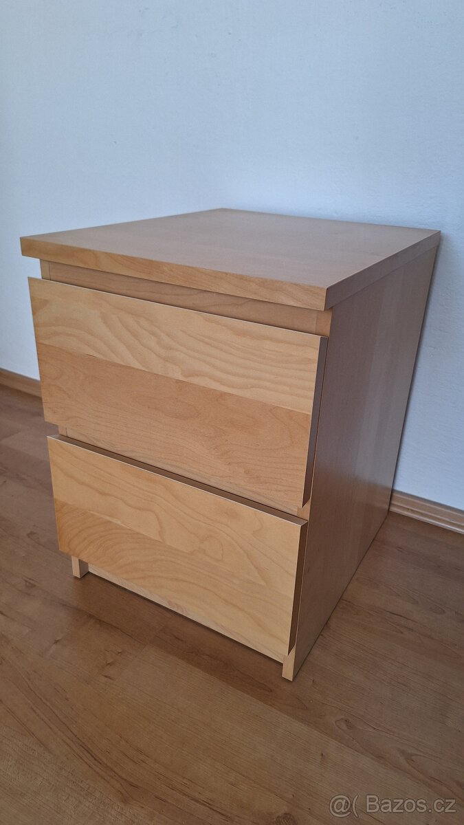 REZERVACE Ikea komoda Malm se 2 zásuvkami, dýha bříza