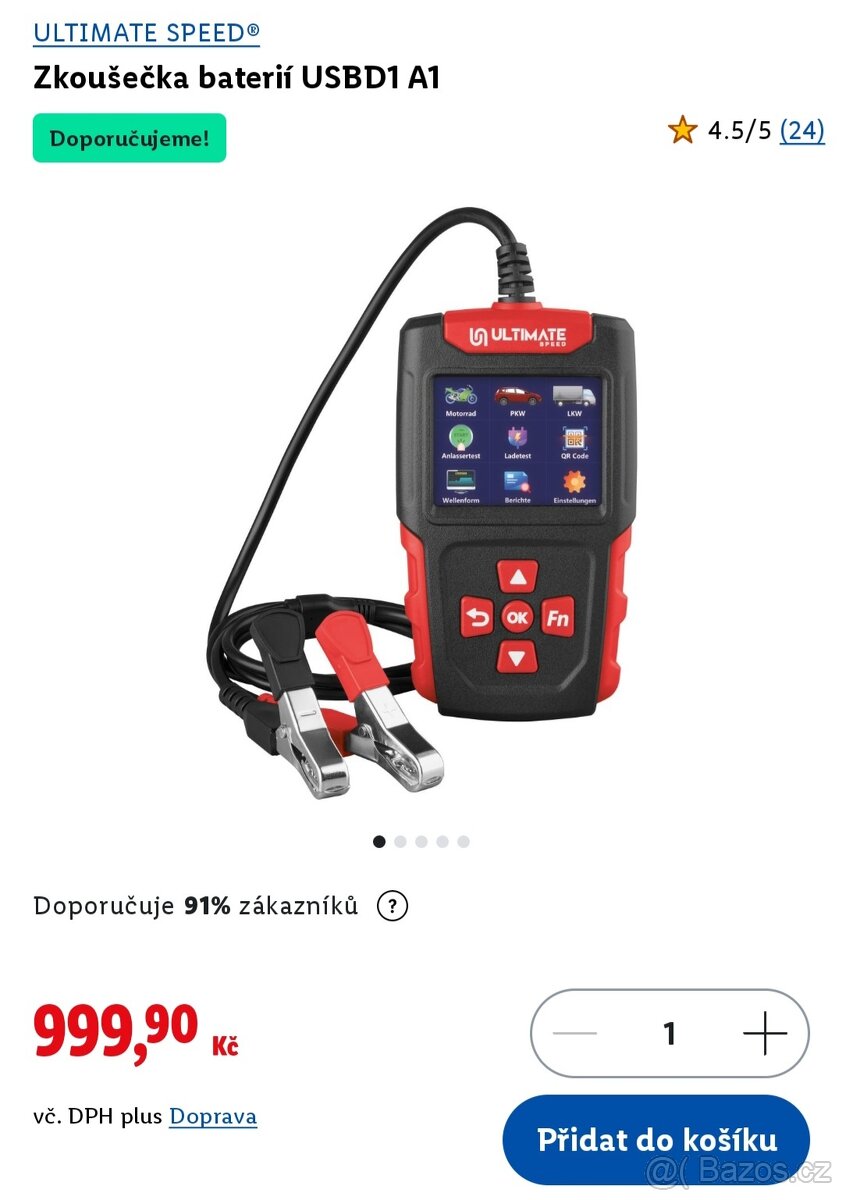 Zkoušečka baterií USBD1