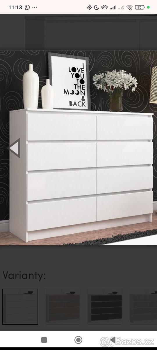 Komoda bílá suplikova