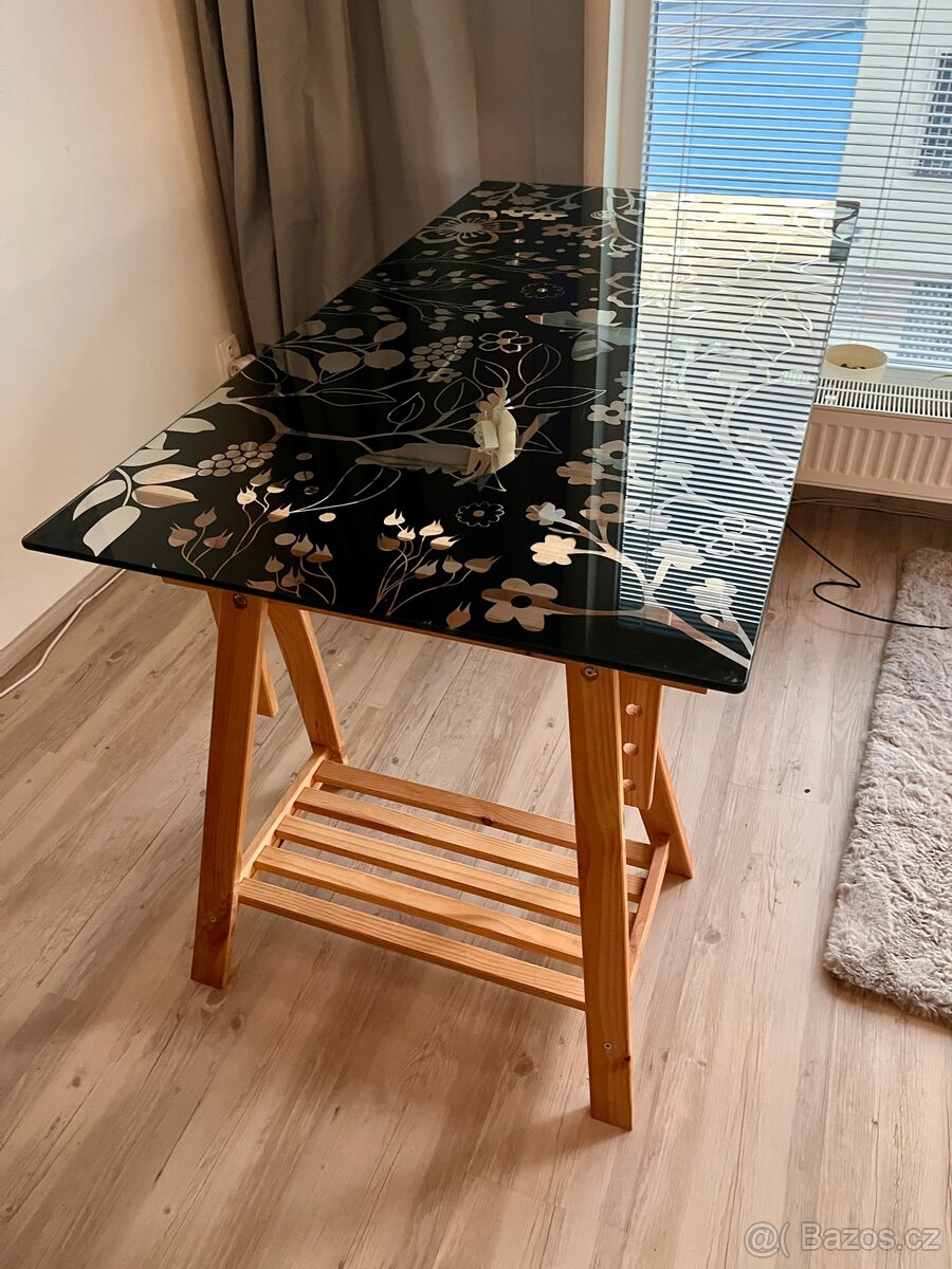 Skleněná deska stolu IKEA 150x80cm