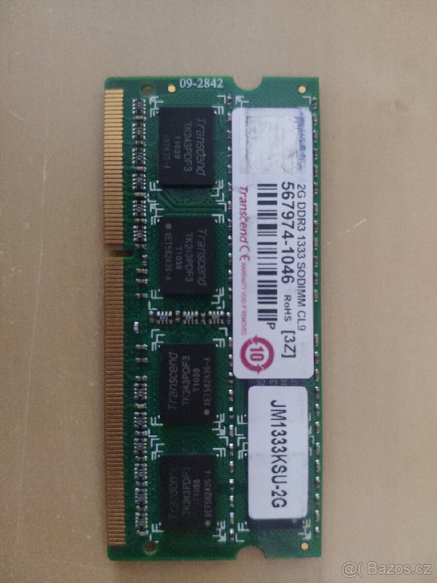 2x2GB DDR3 1333 SODIMM CL9 Transcend