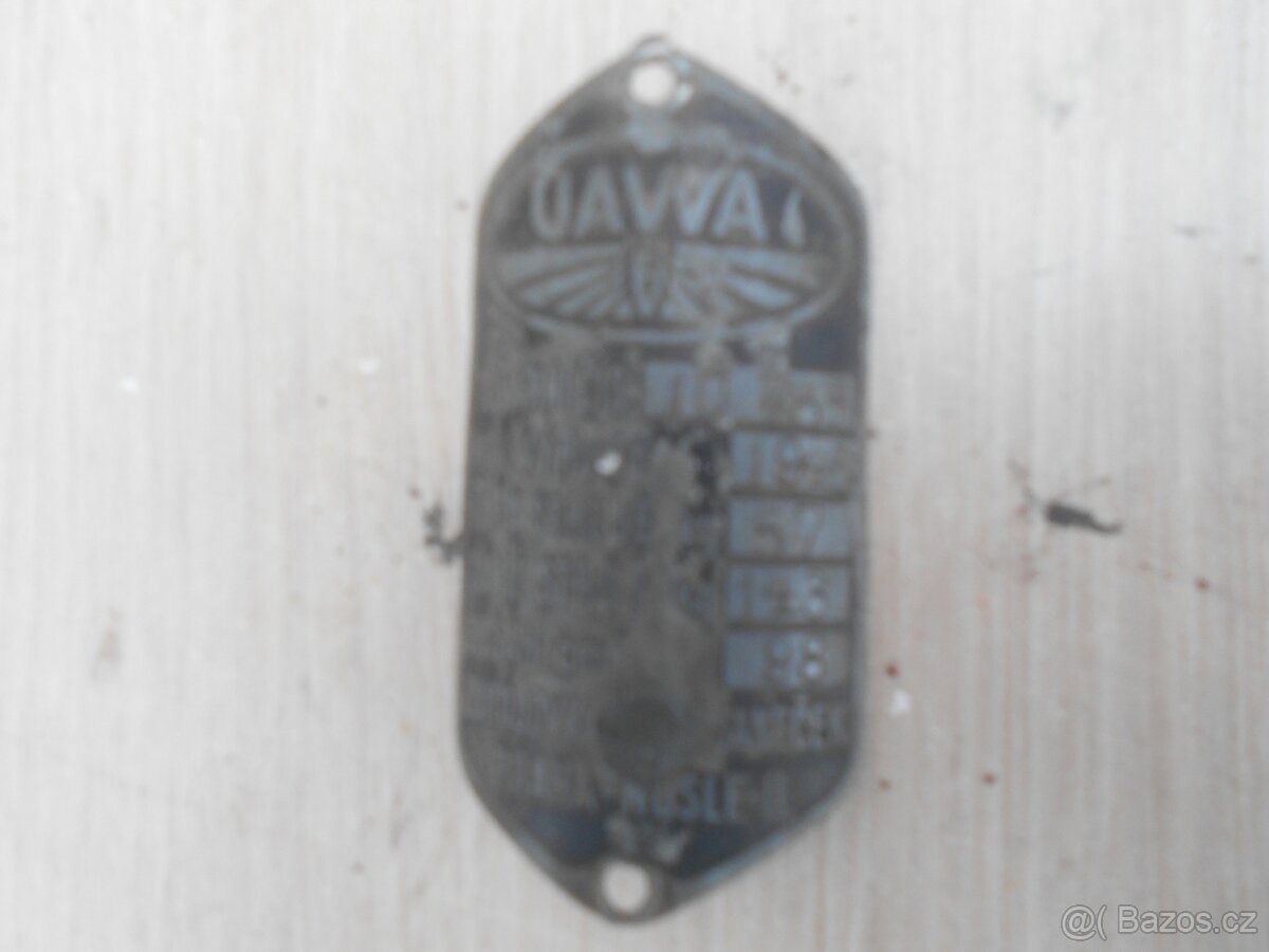 Jawa 98 Robot výrobní štítek