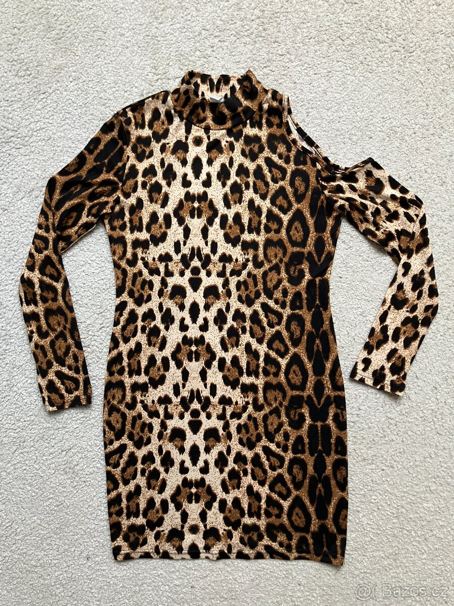 Leopardni šaty pro slečnu vel. 152