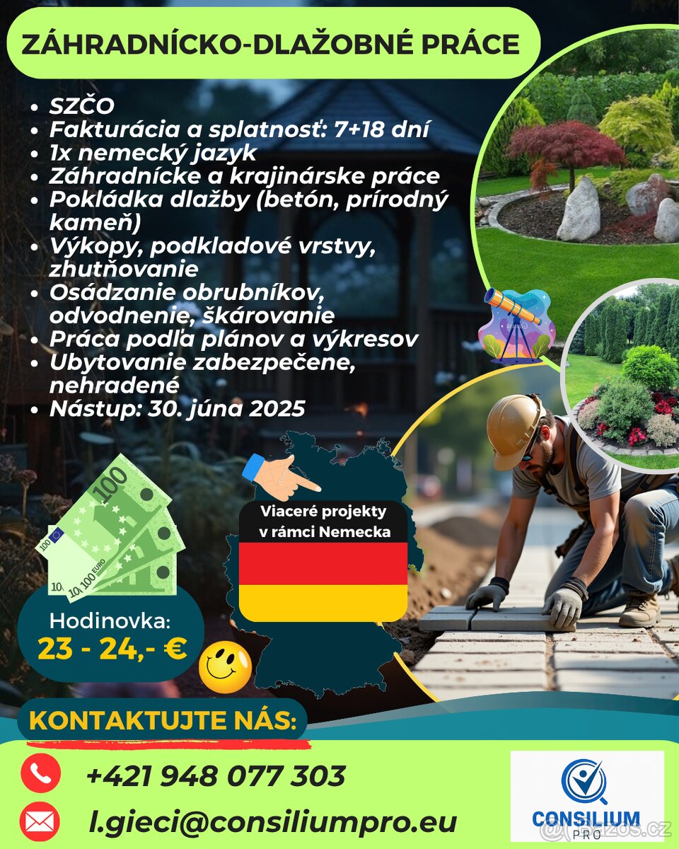 Hľadajú sa pracovníci na záhradnícko-dlažobné práce.