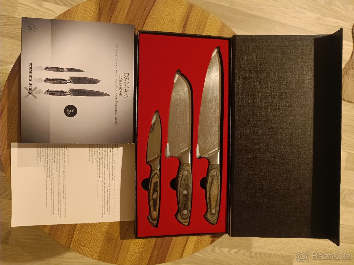 Sada kvalitních nerezových nožů Damast Messerset
