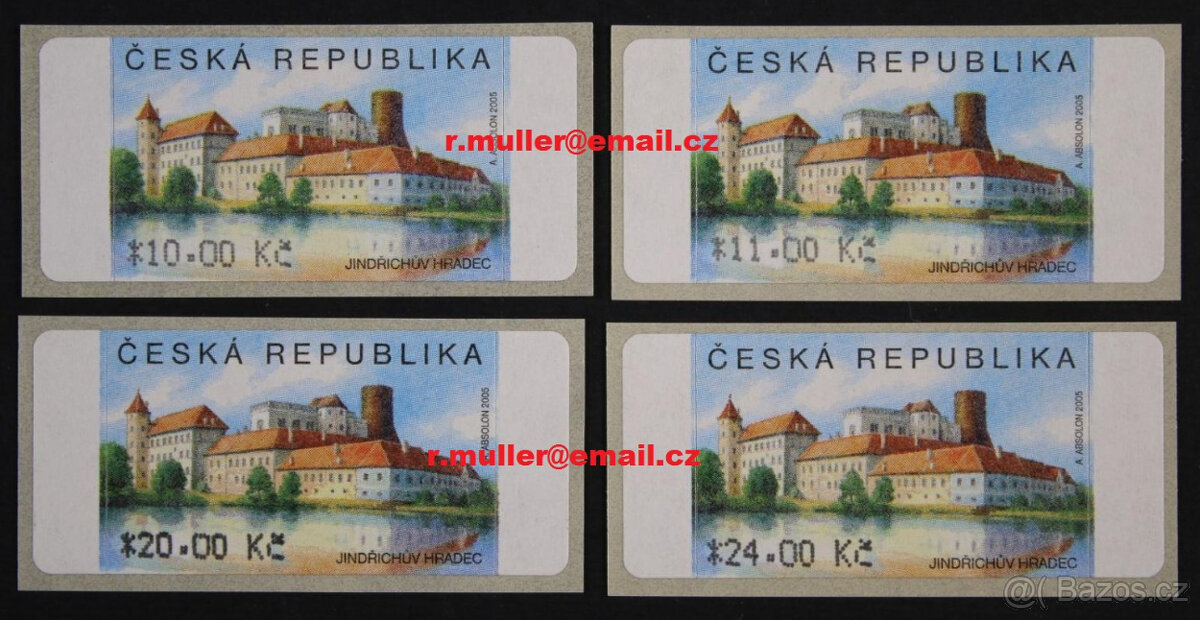 AU 3/2- Automatové známky- Jindřichův Hradec (10-24 Kč)