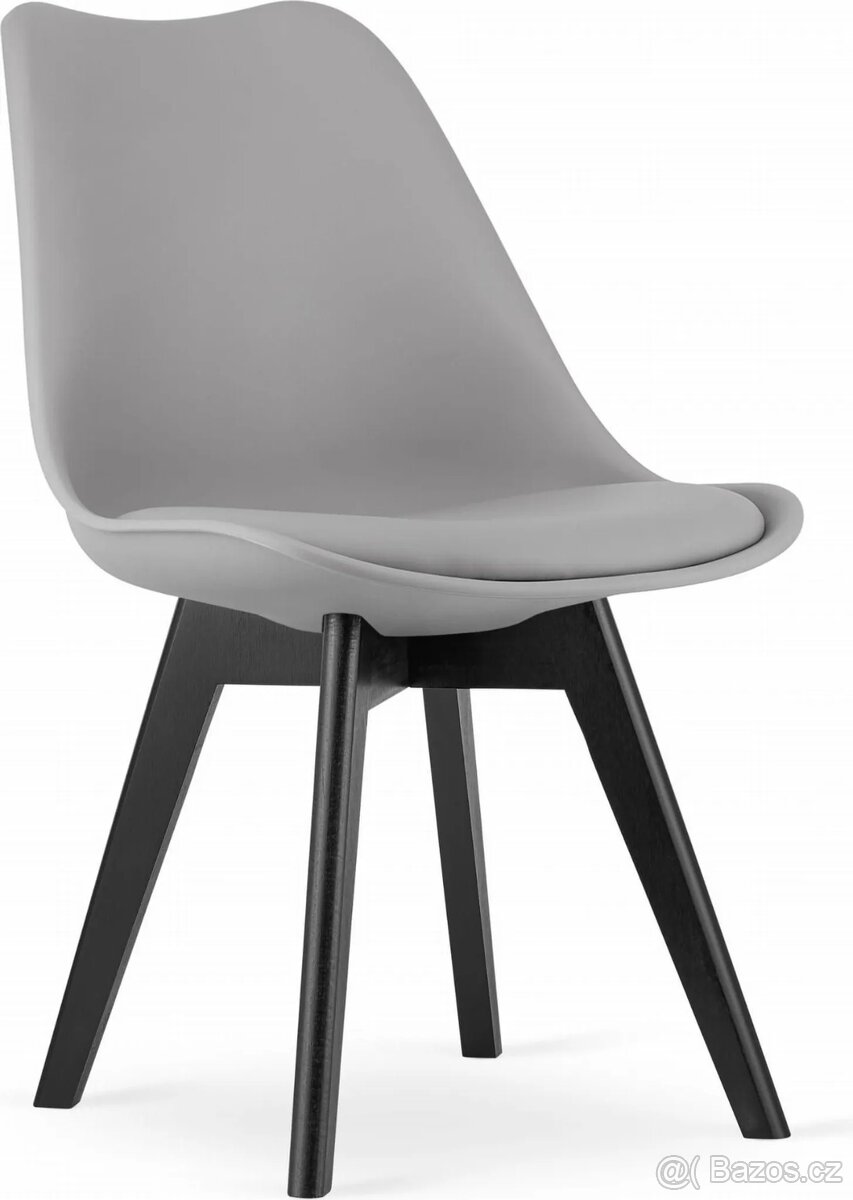 Jídelní židle MARK - šedá / černá - 5 ks - nové